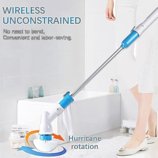 Elektrisk Spin Scrubber Turbo Scrub Rensebørste Trådløs Genopladelig Renser