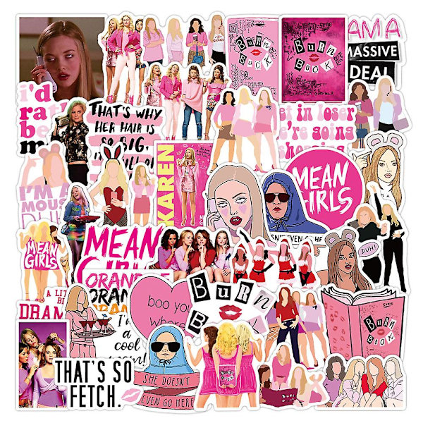 50 Mean Girls Graffiti Stickers Vattentäta Bagage Laptop Scooter Vattenflaska Klistermärken