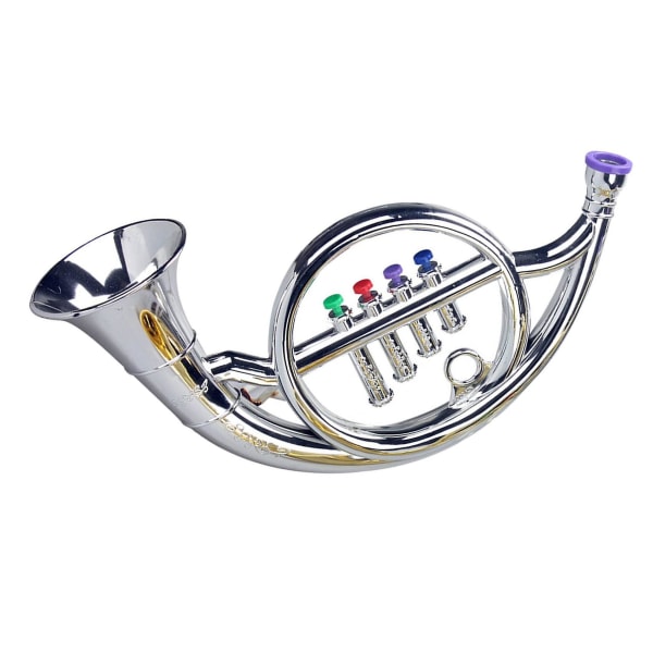 Fransk horn 4 farvede taster Tidlig uddannelse Musical Legetøj Rekvisitter Spil Mini Musical For Børn Legetøj Gol