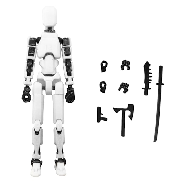 Joint Man Multi-Jointed Rörlig Robotmodell Actionfigur Flexibel Ledad Konstfigur för Heminredning White
