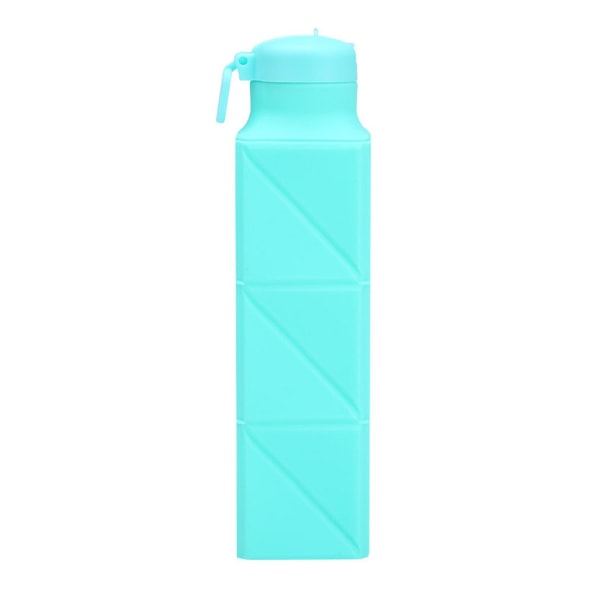 650 ML sammenleggbar vannflaske lekkasjesikker gjenbrukbar silikonvannflaske for reisetreningsstudio Sport Camping Sykling Blue