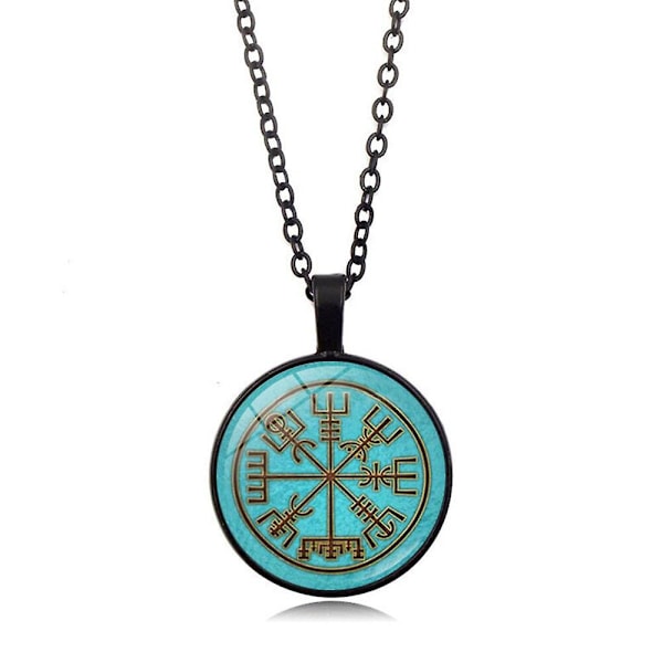 Norse Vikings Halsband Män Kvinnor Smycken Present Vegvisir Kompass Nordiska Runor Odin Kedja Halsband För Kvinnor Män Amulett Hänge Style-3