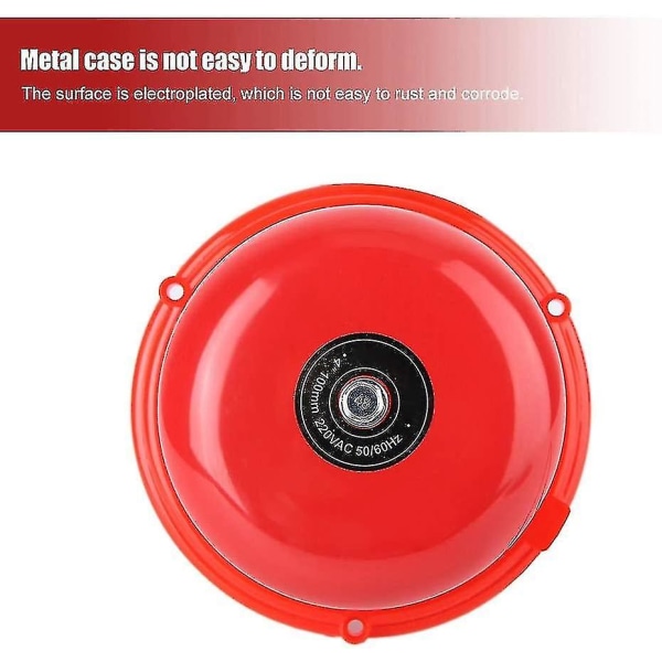 4 tuuman metallinen palosäätimen sisäinen lakkotyyppi hälytysturvakellohälytys sähköinen turvakello 100db (220v)