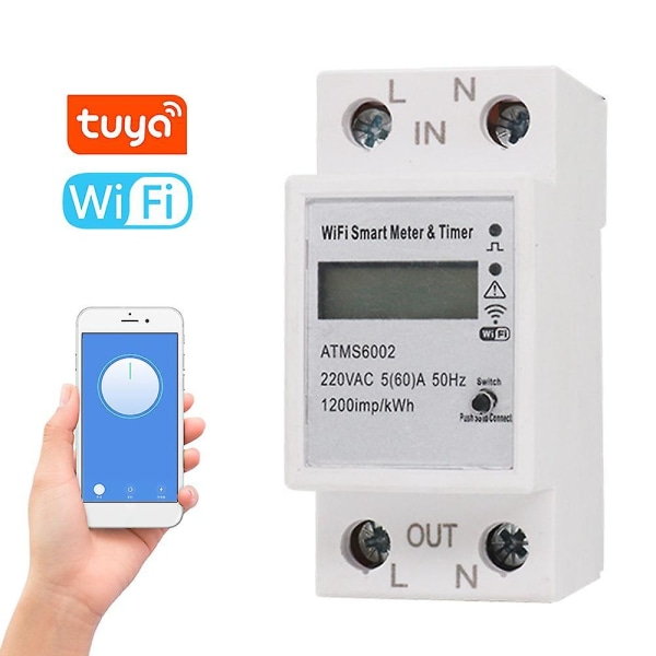 Tuya WiFi Intelligent Elektrisk Måler Intelligent Energimåler Timer Hjem Elektrisk Måler