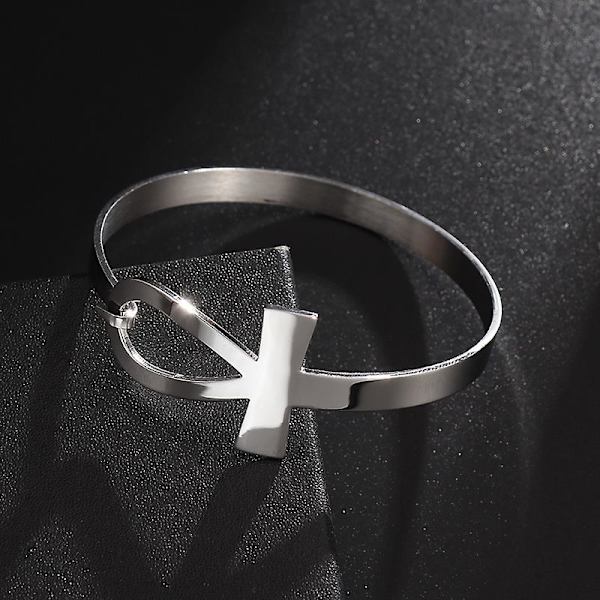 Muinaisen Egyptin Ankh-ristikuvioinen rannekoru, vintage-symboli, elämän avain -rannekoru, naisten minimalistiset korut AL12786-Anubis-1