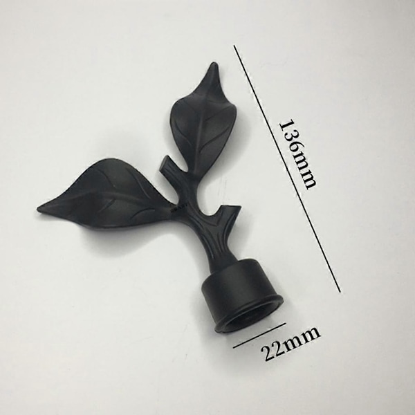 Gardinstångsknoppar Endast, 4 st Svarta Draperistång Huvudknopp Fönster Draperi Gardinstång Dekor Knoppar, för 22 mm Diameter Stång Style C