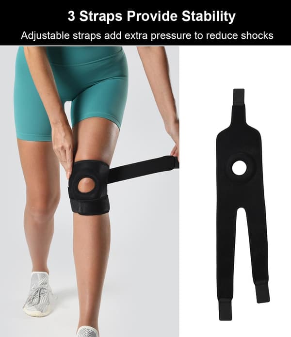 Knæstøtte Mænd Kvinder Patellar Senestøtte Sort
