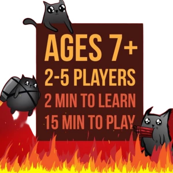 Exploding Kittens - Korttipeli | Perheystävällinen juhlanpelit | Venäläinen ruletti | Englanti | Ikä 7+ | 2-5 pelaajaa