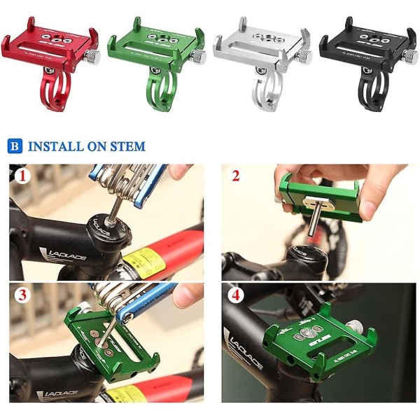 Universal Justerbar Cykel Telefon Holder Mount Gps Bracket Cradle Clamp til mountainbike