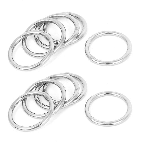 30 mm X 3 mm rostfritt stål väv bandsvetsade O-ringar 10 st