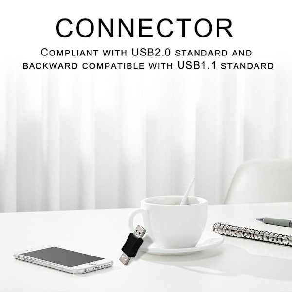 Sodial(r) Usb A han til han stik adapter sort-dt