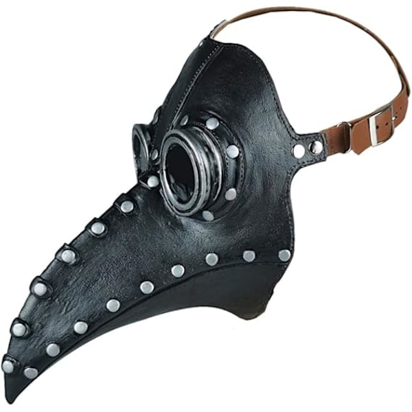 Halloween Lang Nese Fuglenebb PU Lær Pestedoktor Hodeplagg Gotisk Steampunk Middelalder Nebb Maske