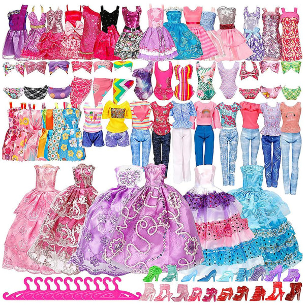 50 kpl Barbie-nukke Vaatteet ja asusteet, Barbie-nukke-asusteet Mini muotimekot Juhlamekot Kengät Satunnainen joululahja Tytölle Nukke