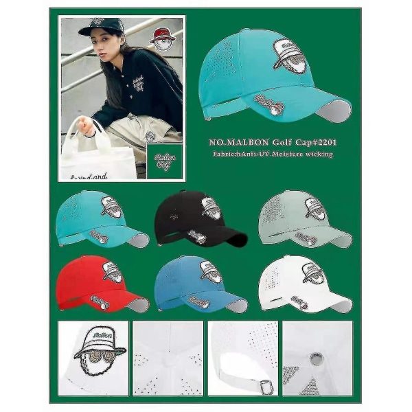 2023 Malbon Golf Cap med Mark Sport Ventilasjon Golfhatter for menn og kvinner unisex 1