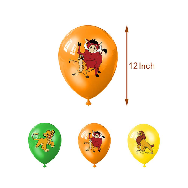 The Lion King-tema Bursdagsfestutstyr Dekorasjon Jungle Lion Bannerballonger Kake Cupcake Toppers Sett For Kids