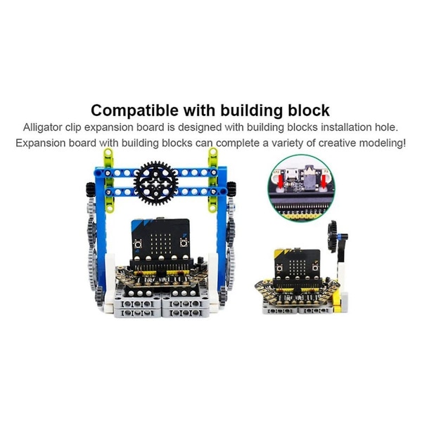 För Microbit Gpio Expansionskort Microbit Alligatorklämma Utökad 13 Klämma Io Portar För Diy Byggande
