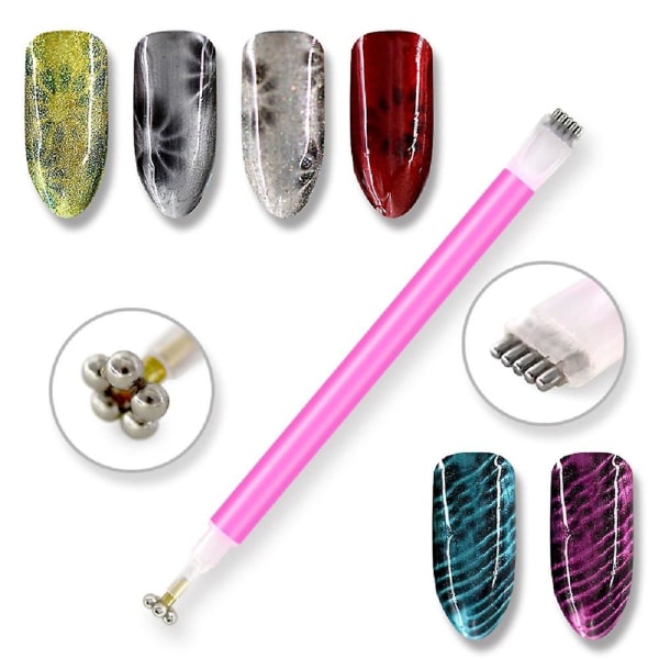 Dobbelthoved Magnetisk Magnet Stick Værktøj Til Cat Eye Gel Polish UV Led Nail Art Værktøj Manicure Print Diy Tool