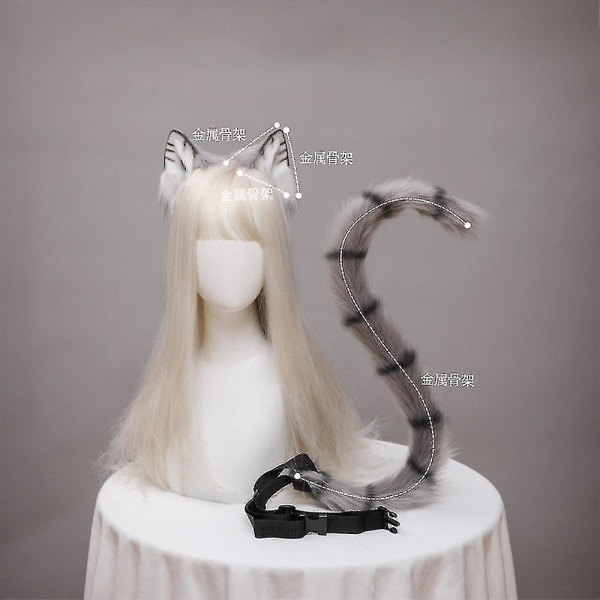 Plysj katteører Realistisk Lolita pannebånd Katthale Cosplay-tilbehør Håndlagde simuleringsdyreører Halloween-hodeplagg Kawaii