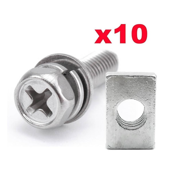 10 sæt Universal Motorcykel Scooter ATV Dirt Bike Batteri Terminal Møtrik og Bolt Skruer M5x10mm M6x12mm 4ah 5ah 6ah 7ah