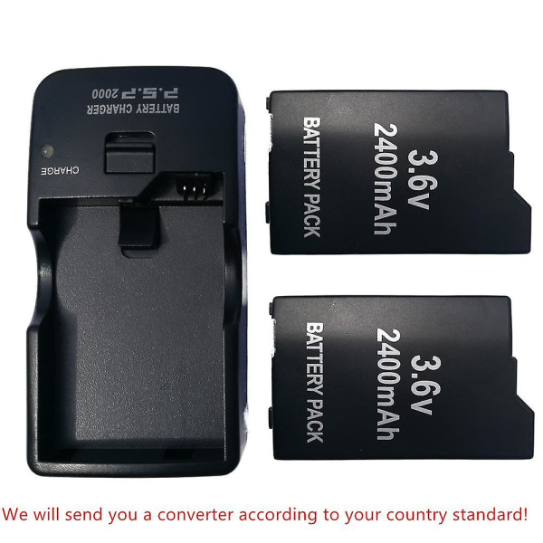 Oppladbart batteri kompatibelt Sony Psp-2000, Psp-3000, Lite, Slim Psp-s110 / Lader 1 Batetry