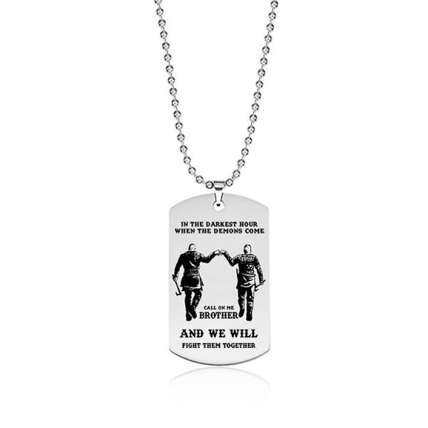 Ny Dog Tag Halskjede Broderlig anheng For Menn Motorsykkel Army Brothers Soldier Tough Man Bff Rustfritt stål smykker gave B