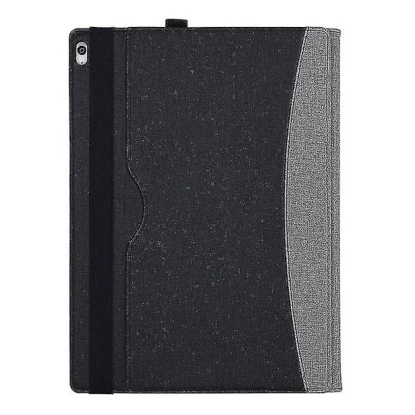 Microsoft Surface Book 1/2/3 13,5 tuuman Business Leather Case Iskunkestävä case jalustalla Black Grey