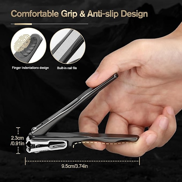 360° Kääntyvät kynsisakset senioreille, pitkävartiset kynsisakset miehille ja naisille, ergonomiset EZ Grip -varpaankynsisakset paksuille kynsille
