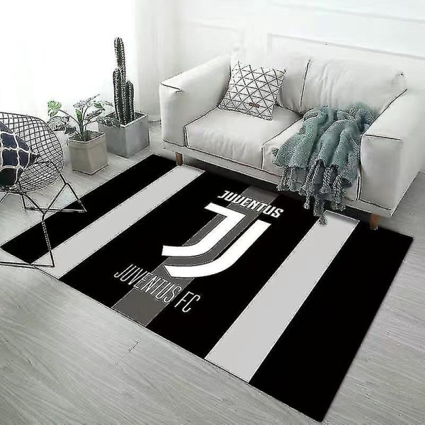 Jalkapallojoukkueen logoalueen matto - Liukumaton lattiamatto, ovimatto, Juventus-matto sisä- ja ulkokäyttöön (80*120cm)