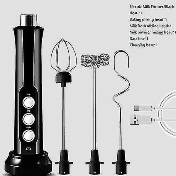 3 i 1 bærbar elektrisk melkeskummer Mini skummaskin Håndholdt skummaskin Høyhastighets drikkemikser