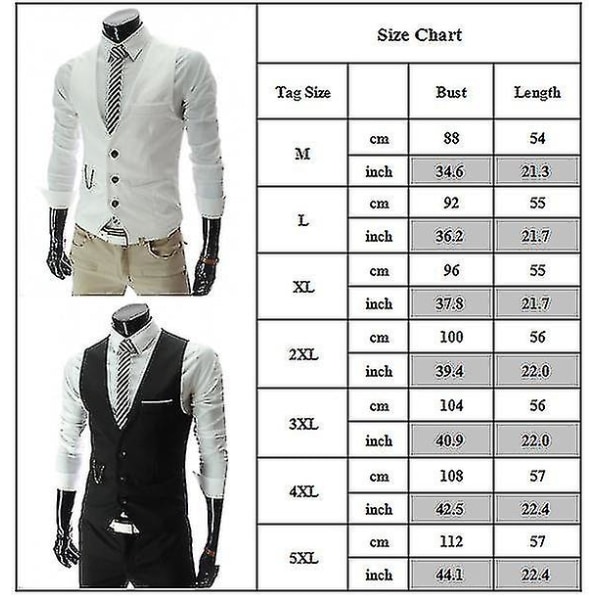 Enkelknäppt formell affärsväst kostymväst för män