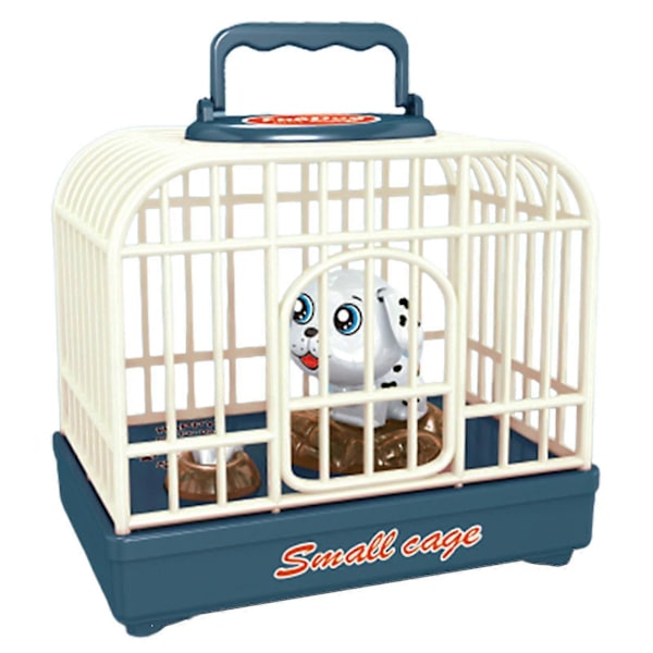 Stemmekontrolleret fuglebur legetøj med lyd, lys og elektrisk kæledyrslegetøj til børn Green Bagged square bird cage