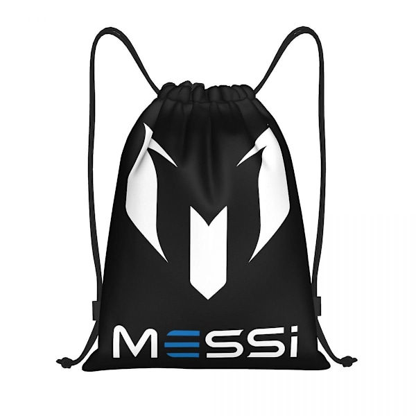 Custom Pink Messis 10 Soccer Drawstring Bag Men Women Lightweight Football Sports Gym Storage Backpack