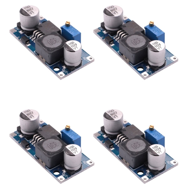 4x 48V Säädettävä Step-down Regulaattorimoduuli, DC-DC, LM2596HV Sisääntulo, 4.5-60V Moduuli blue