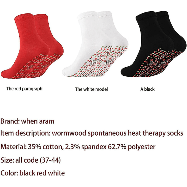 3 paria Unisex lämmitettyjä sukkia, magneettisukat itsekuumenevat sukat, mukavat hengittävät talvikylmät jalat lämpimät sukat