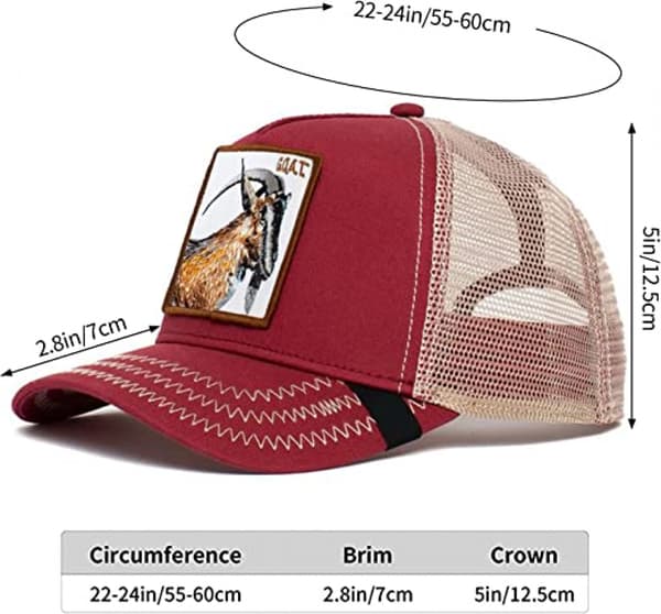Unisex Animal Mesh Trucker Hat Square Patch cap for