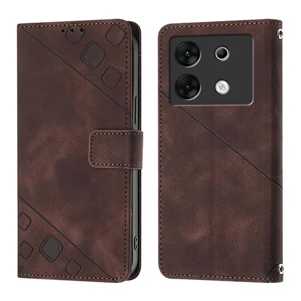 Præget PU-etui til Infinix Zero 30 5G Brown