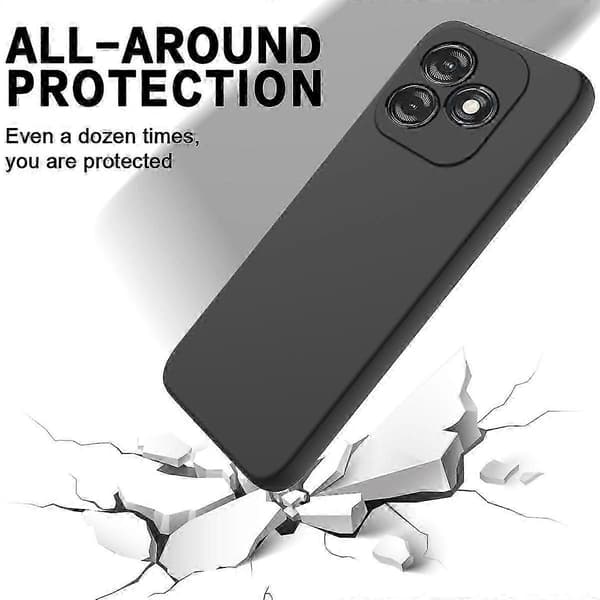 Solid Färg Flytande Silikon Fallsäker Full Täckning Skyddsfodral Black For Tecno Spark 20