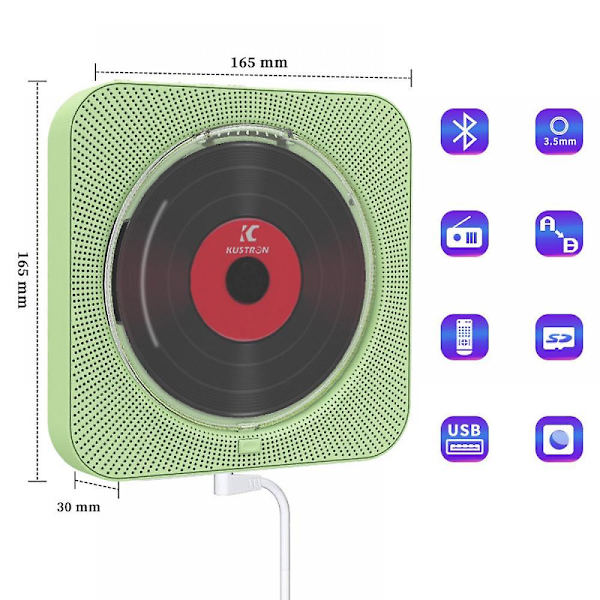 Kannettava henkilökohtainen ladattava CD-soitin iskunkestävä aikuisten Walkman MP3 CD-soitin Luckbaby