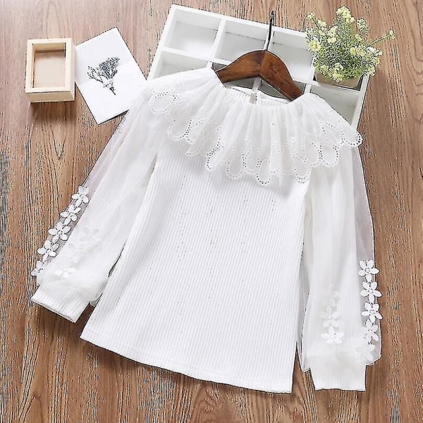 Cotton Toddler White Lace Ff Langermet skjorte