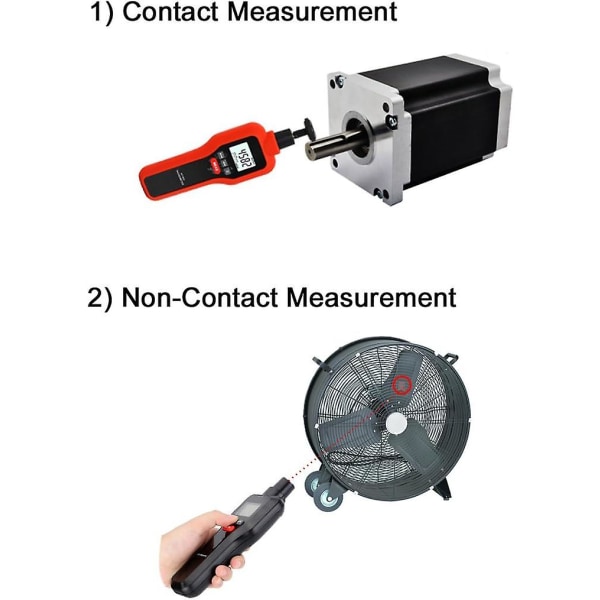 Digitaalinen kierroslukumittari, 2-in-1 Berhrungslos & Kontakt Drehzahlmessung Drehzahlmesser