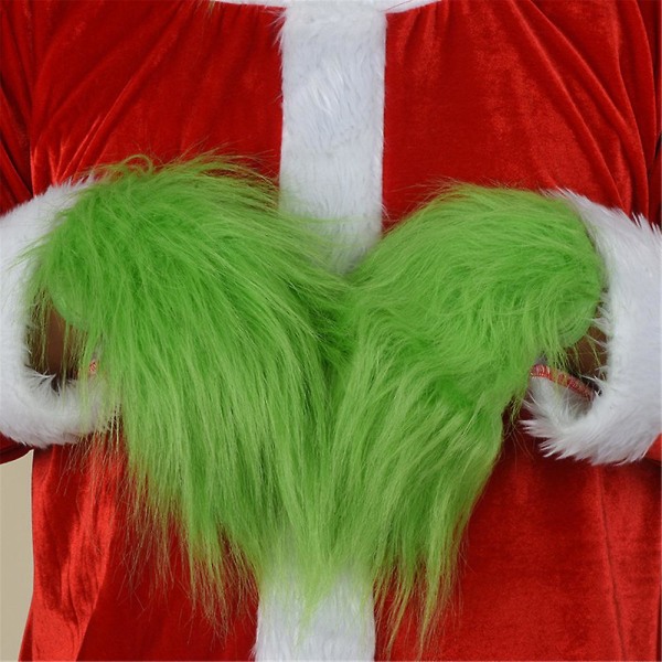 Green Grinch Plysjhansker Cosplay-kostyme Voksne Barn Julevotter Rekvisitter Adult