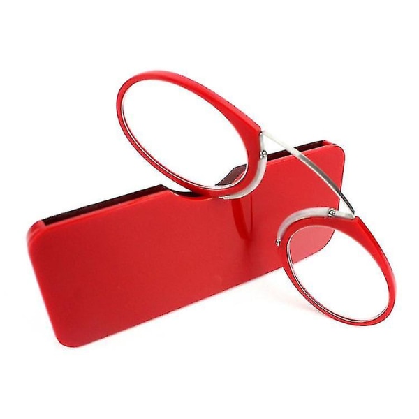 Pince-nez täysikokoiset lukulasit Tr90 kannettavat nenä Miehet Naiset Presbyopic Red -2.5