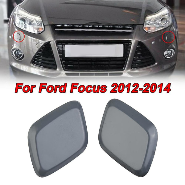 1 Pair Plastic Gray Headlight Headlamp Washer Jet Cover Cap For Ford Focus 2012-2014 Headlight Washer Jet Cap