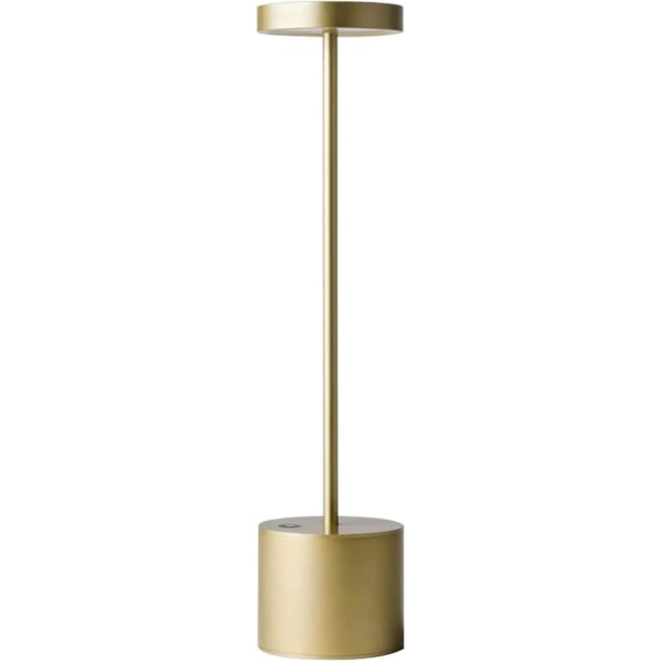 Trådløs bordlampe Genopladelig, batteridrevet bordlampe, 2 dæmpningsniveauer Bærbar Led-bordslampe - guld