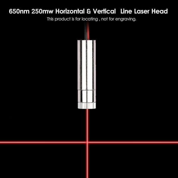 650nm 250mw rød laserlinjelokalisering Laserhoved Cnc-gravør Fokuseringsmodul Laserstrålelokalisator Justerbar brændvidde Laser Straight line