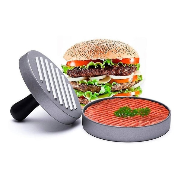 Yaju DIY Patty Press Manuell Hamburger Press Non-stick belagt Patty Press Rice Ball Form Hamburger Press (farge: svart + sølv) (1 stk)