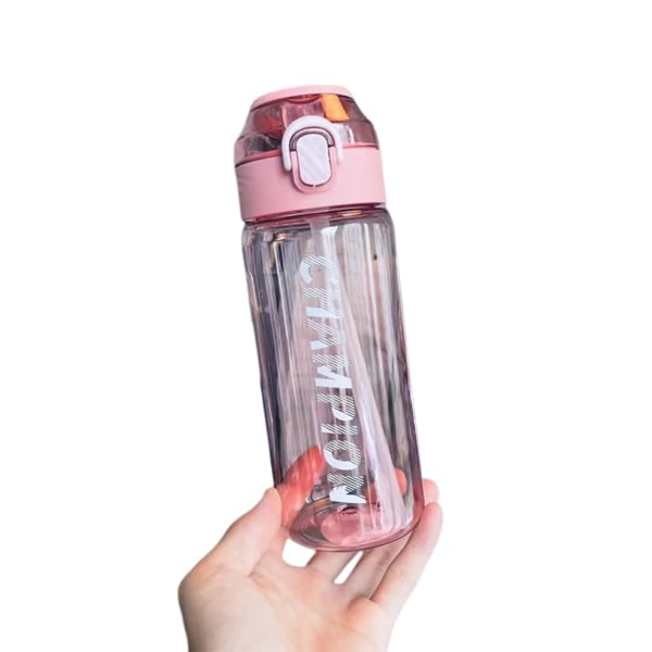 650ML/800ML Halmvattenflaska med Tryckt Snygg Bärbar Sportkopp för Inomhus Utomhus Red 650ml
