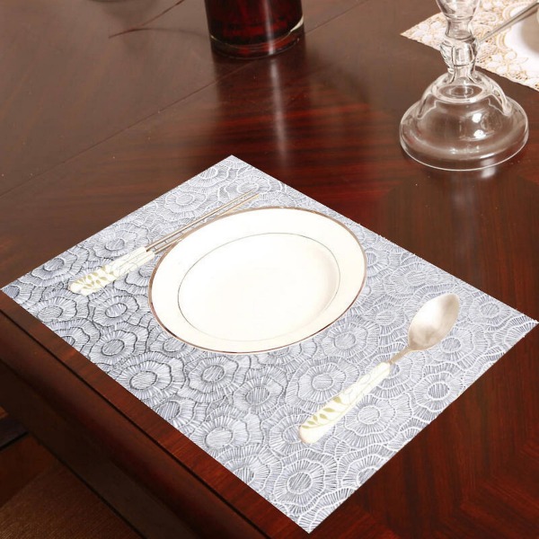 Ruokapöydän kattaus, lämmönkestävä liukastumista estävä pöytämatto, luova kuviollinen matto kotiravintolaan Silver