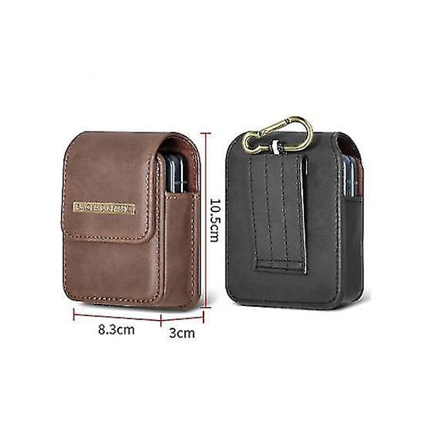 Premium läder bältesklämma hölster midja bärande hängande väska case för Samsung Galaxy Z Flip 4/z Flip 3 Brown