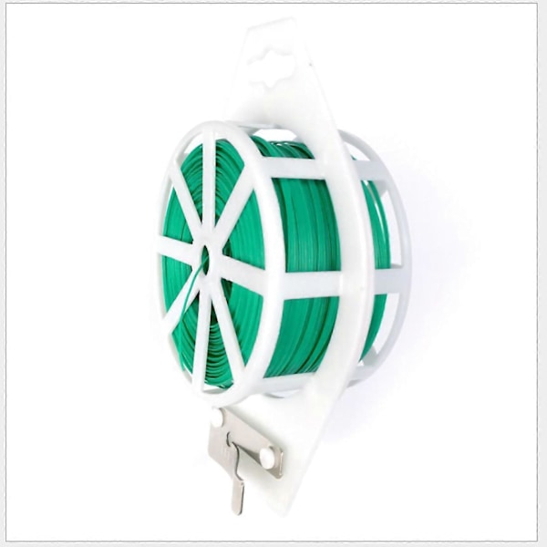 Plant Twist Tie Plastik Jern Havearbejde Twist Tie Grøn Bindetråd til DIY Blomster Fast Plantestøtte 100m/328.1ft